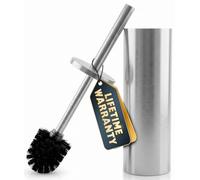 Ensemble Brosse WC et Support en Acier Inoxydable élégant - Brosse de Cuvette de Toilette et Support avec Protection Anti-éclaboussures, Poils Robustes, résistants à la Corrosion et aux Rayures