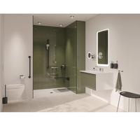 Ensemble brosse WC HEWI, revêtement par poudre blanc mat profond