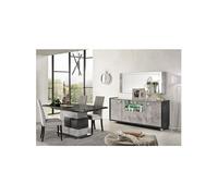 Ensemble Buffet 4P avec Miroir + Table Repas à Pied Central - HOFFMAN -