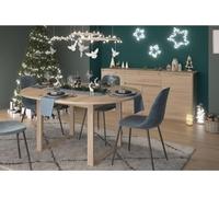 Ensemble Buffet et Table Ronde Extensible BETTY, Chêne, Table 120-155 cm, PARISOT