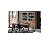 Ensemble Buffet-Vaisselier + Table 230cm Aspect Bois - NILLA -