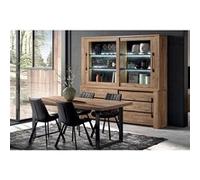 Ensemble Buffet-Vaisselier + Table 230cm Aspect Bois - NILLA - ALTOBUY Marron G