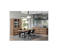 Ensemble Buffet + Vitrine + Table 200cm Aspect Bois - NILLA -