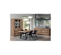 Ensemble Buffet + Vitrine + Table 230cm Aspect Bois - NILLA -