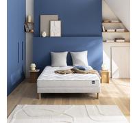 Ensemble matelas Bultex primo, sommier Vigoroso gris fumé et pieds Back To Basics 90x190 G