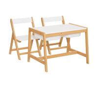 Atmosphera - Bureau enfant Bako avec 2 chaises et 2 tiroirs - Blanc
