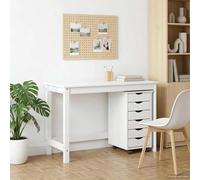 vidaXL Ensemble bureau MOSS 2 pcs – rectangulaire + armoire à roulettes, tiroir, marron miel