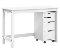 Ensemble bureau et cabinet roulant MOSS 2 pcs Blanc