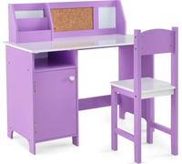 Ensemble bureau et chaise enfant avec rangement, bois violet