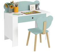 Ensemble bureau et chaise pour enfant - AIYAPLAY - 3 à 8 ans - tiroir et large plateau - MDF - 80 x 41 x 74,5 cm - vert
