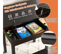 Ensemble bureau et chaise pour enfant, bois massif, plateau pliable