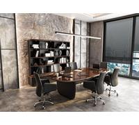 Ensemble bureau Marron en bois avec table de conférence Bibliothèque