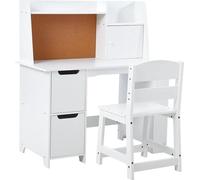 Ensemble bureau pour enfant - Bureau et chaise d'étude - Bois - Avec tiroirs - Pour les 5-12 ans - Assemblage requis - Vert militaire