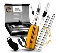 Ensemble cadeau de 6 pièces de refroidisseur de vin en acier inoxydable avec 2 bâtonnets de refroidissement et verseur - Ensemble de refroidisseur de vin pour vin blanc et rouge avec décanteur - de