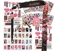 Ensemble cadeaux BP - Lot de 32 cartes Lomo BP/12 feuilles d'autocollants/1 support à anneau de téléphone/1 cordon/1 porte-clés/1 stylo/2 tatouages