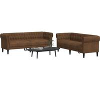 Ensemble canapé 2 pièces Marron 201,5 x 74,5 x 74,5 cm Tissu