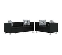 Ensemble canapé 3 et 2 places en cuir artificiel noir - VIDAXL - Réversible - 5 places - Contemporain - Design