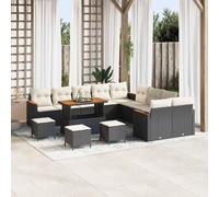 Ensemble Canapé de Jardin Design avec Coussins avec mémoire Noir Poly Rotin - Canapés de Jardin 2025 Nouveau4555802 5parcel