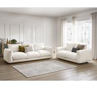 Ensemble canapé droit fixe 3 + 2 places ERNEST beige BOBOCHIC 5 places Beige