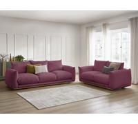 Ensemble canapé droit fixe 3 + 2 places ERNEST rouge BOBOCHIC 5 places Rouge