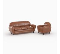 Ensemble canapé et fauteuil camel 4 places - club