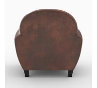 Ensemble canapé et fauteuil marron vieilli 4 places - club