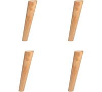 Ensemble canapé et table basse 4 pièces en fourrure de chêne - Design conique incliné (40 cm / 15.7in) - Meubles élégants pour salon et salle de télévision, décoration d'intérieur moderne
