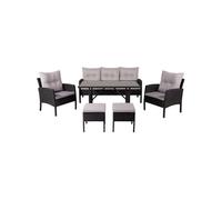 Venture Home - Ensemble canapé, fauteuil et table basse Knock - Résine tressée Noir