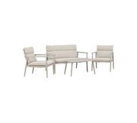 - Ensemble canapé, fauteuils et table en acier Mazzaro beige