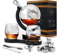 Ensemble carafe à whisky 850 ml en acier inoxydable et verre
