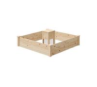 Ensemble carré potager composteur dim. totales 123 x 123 x 25,5 cm bois sapin naturel