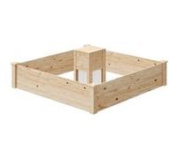 Jardinière - Outsunny - avec bac à compost - design à fond ouvert - pour légumes fleurs - en bois - 123 x 123 x 25,5 cm bois naturel