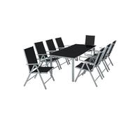 Ensemble chaises de salle à manger avec Cadre en aluminium pour 8 personnes argent