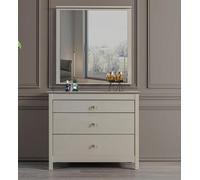 Ensemble chambre à coucher grande armoire + commode élégante Blanc ois