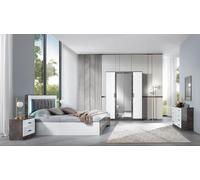 Ensemble chambre à coucher Lit + 2x tables de nuit Commode Armoire de luxe Nuit