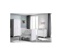 Ensemble chambre bébé ERIK - Lit, commode et armoire 2 portes - Gris