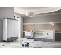 Ensemble chambre de bébé moderne 3 pièces lit armoire et commode