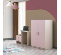 Ensemble chambre d'enfant moderne Armoire Bureau Table de chevet Rose Qualité supérieure