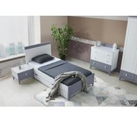 Ensemble chambre d'enfant moderne avec lit table de nuit et commode Design élégant