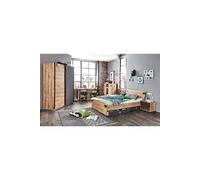 Ensemble chambre enfant/ado complete Imitation chene poutre, rechampis graphite - 90 x 200 cm --