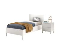 Vipack Ensemble Chambre eva lit 90x200 + chevet blanc