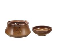 Ensemble chauffe-thé japonais et tasses à thé en céramique grossière avec sculpture creuse unique, brûleur multifonction pour huiles essentielles, poêle parfumé en céramique