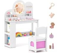 Ensemble coiffeuse pour enfants avec lumières, miroir et chaise