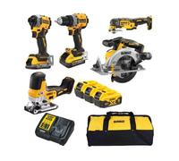 Ensemble combiné Dewalt 18 V 6 pièces dans un sac 3 x 5,0 Ah DCK502P3