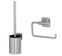 Ensemble combiné Tiger Colar: Porte-Rouleau Papier de Toilette et Brosse de Toilette, avec Ruban Auto-adhésif 3M, Montage sans perçage, Acier Inoxydable brossé