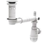 Valentin Ensemble complet universel TBXP extra-plat pour vasque blanc/chromé 65 mm