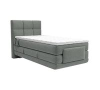 Ensemble complet boxspring tête de lit capitonnée + sommiers relaxation électrique + matelas + surmatelas - 100 x 200 cm - Tissu -