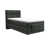 Ensemble complet boxspring tête de lit capitonnée + sommiers relaxation électrique + matelas + surmatelas - 100 x 200 cm - Tissu -