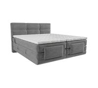 Ensemble complet boxspring tête de lit capitonnée + sommiers relaxation électrique + matelas + surmatelas - 2 x 80 x 200 cm - Tissu