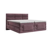 Ensemble complet boxspring tï¿½te de lit capitonnï¿½e + sommiers relaxation ï¿½lectrique + matelas + surmatelas - 2 x 90 x 200 cm - Tissu - Bordeaux - LODI